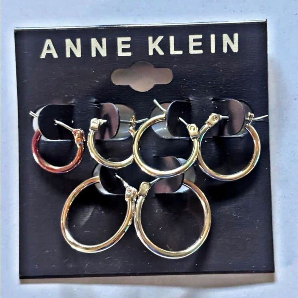 Anne Klein Gold and Silver Hoop Earrings Set Classic Everyday Jewelry NWT